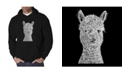 LA Pop Art Men's Alpaca Word Art Hooded Sweatshirt